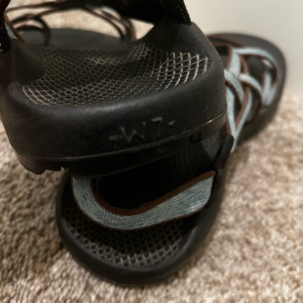 Chaco Women’s Black Vibram Sandals w Teal Accent - Secure Adjustable Fit Size 7 - Picture 11 of 11